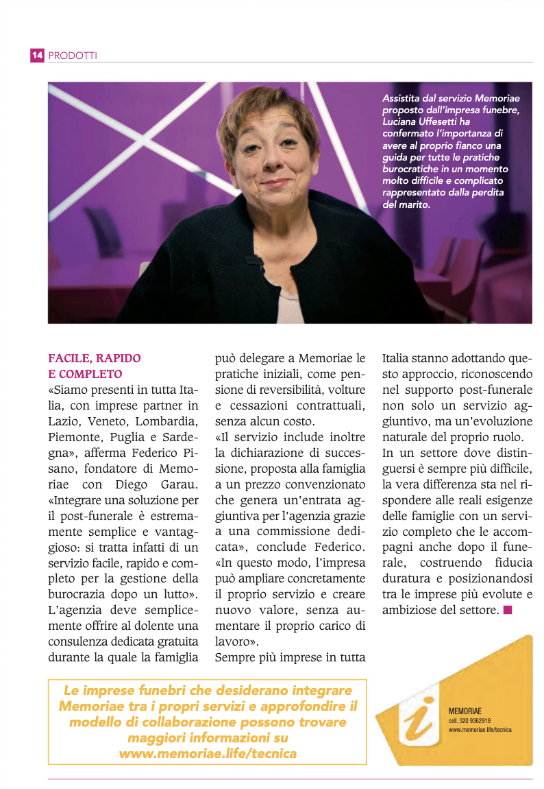Memoriae protagonista su Tecnica - approfondimento Tecnica